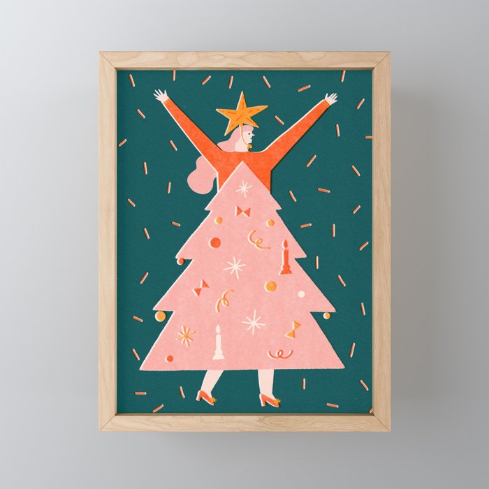 Christmas tree dress Framed Mini Art Print