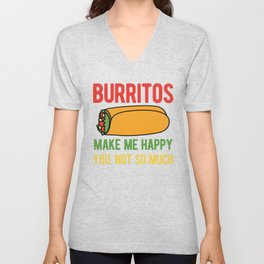 Burrito Funny V Neck T Shirt
