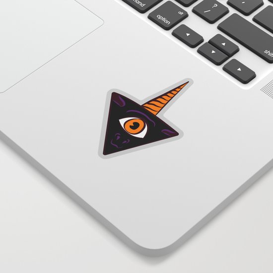 Black All Seeing Eye Unicorn Sticker By 10000unicorns Society6