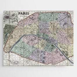 Map of Paris, France - 1878 vintage pictorial map Jigsaw Puzzle