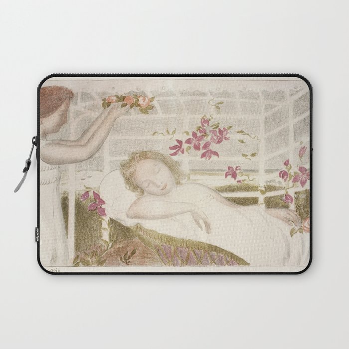 Allegory; sleeping female nude dreaming with spring flowers portrait painting by Maurice Denis Laptop Sleeve