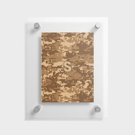 Personalized  S Letter on Brown Military Camouflage Army Commando Design, Veterans Day Gift / Valentine Gift / Military Anniversary Gift / Army Commando Birthday Gift  Floating Acrylic Print