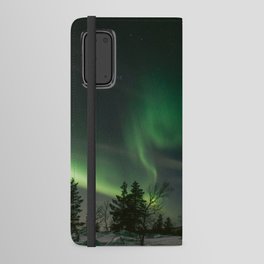 Northern Lights in Saariselkä | Winter Night in Lapland Art Print | Astro Landscape Travel Photography Android Wallet Case