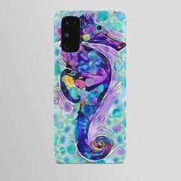 Whimsical Colorful Fish Art - Wild Seahorse Android Case