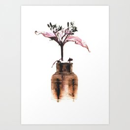 Ink well with flower Art Print