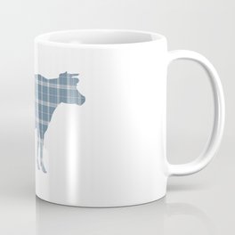Cow: Neutral Blue Plaid Coffee Mug