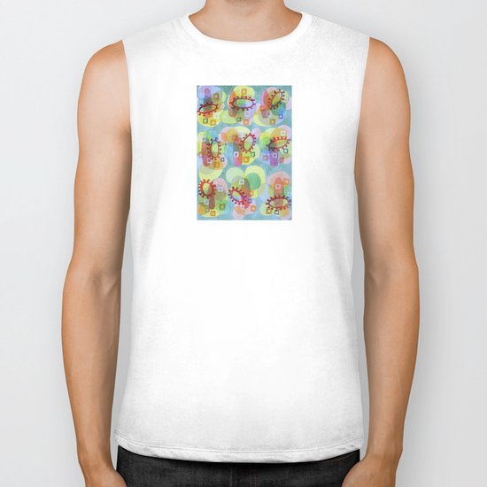 Lovely Pattern with Red Rings Biker Tank