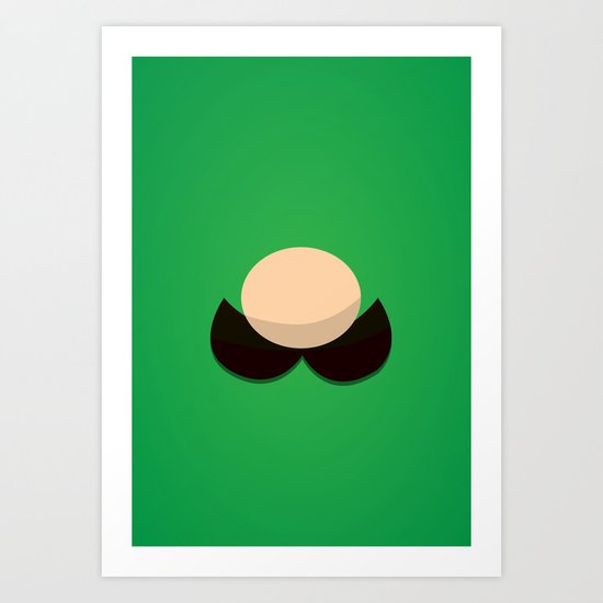 Green Face Art Print