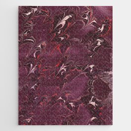 Space Bats Purple Red Marbling Jigsaw Puzzle