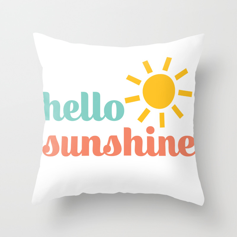 Hello Sunshine Throw Pillow By Pinapaper Society6