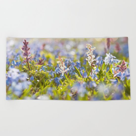 Spring flower meadow - Colorful flowers -floral on #Society6 Beach Towel
