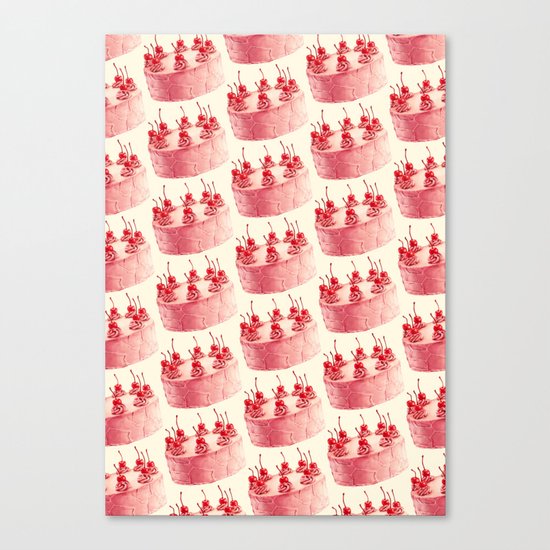 Cherry Cake Pattern Canvas Print