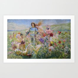 Le Chevalier aux Fleurs -Georges Rochegrosse The Flower Knight Art Print