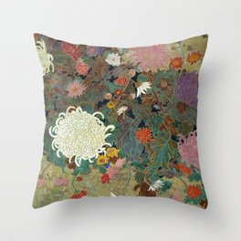 flower【Japanese painting】 Throw Pillow
