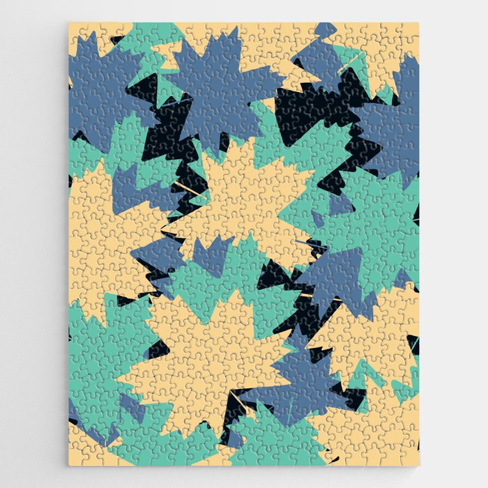 Maple Leaf pattern (Blue pastel colours) Jigsaw Puzzle