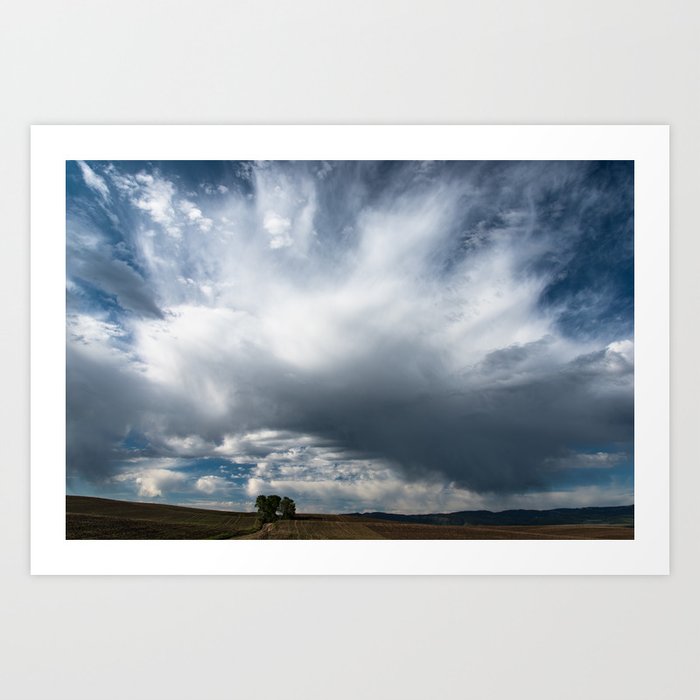 Cloudscape over Farm Fields Art Print
