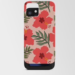 Tropical Hibiscus and Leaves  iPhone Card Case