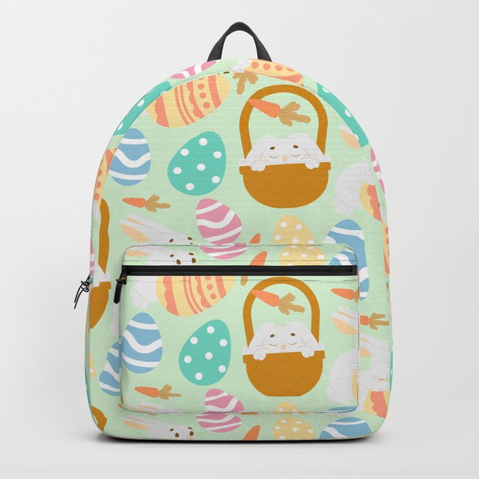 Colorful Pastel Easter Egg Rabbit Pattern Backpack