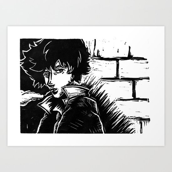 Spike Lino Block Art Print