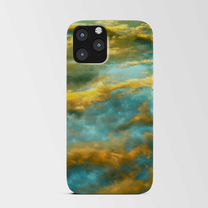 Blue Yellow Gold Sunset Sky iPhone Card Case