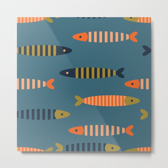 Striped fish pattern Metal Print