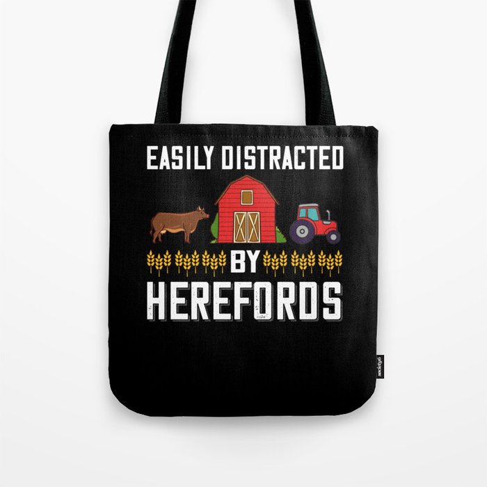 Hereford Cow Cattle Bull Beef Farm Tote Bag