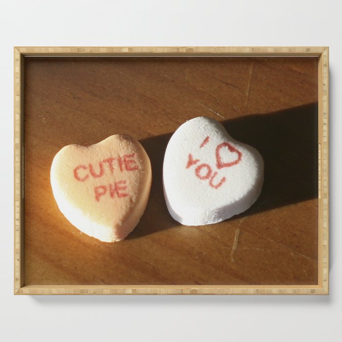 conversation heart love by cocoblue Serving Tray