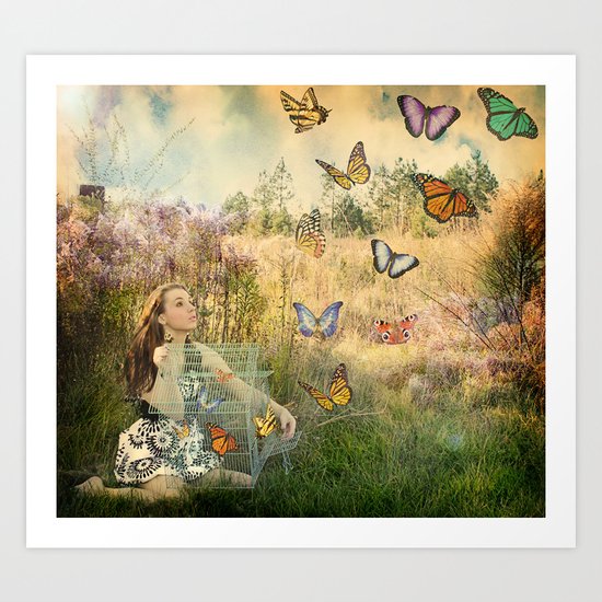 Release of the butterflies Art Print