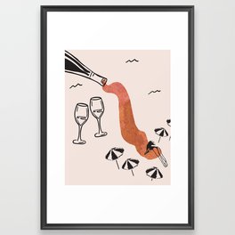 Dive Into Vacation Wine Framed Art Print