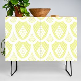 Palm Springs Poolside Retro Pastel Yellow Lace Credenza