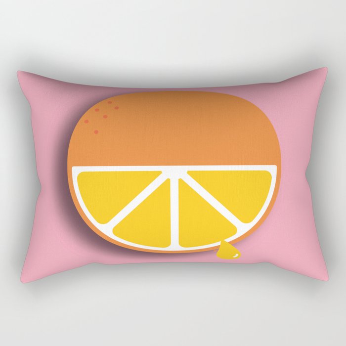 Stylized Orange Rectangular Pillow