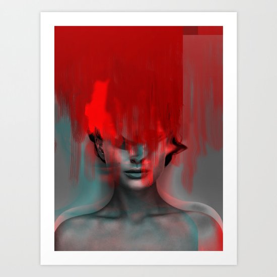 Red Head Woman Art Print