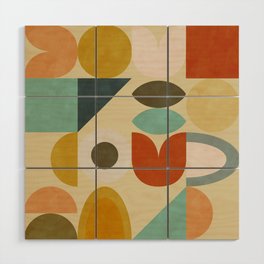 mid century modern spring abstract collection 4 Wood Wall Art