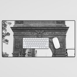 Washington Square Arch in Washington Square Park black and white Desk Mat