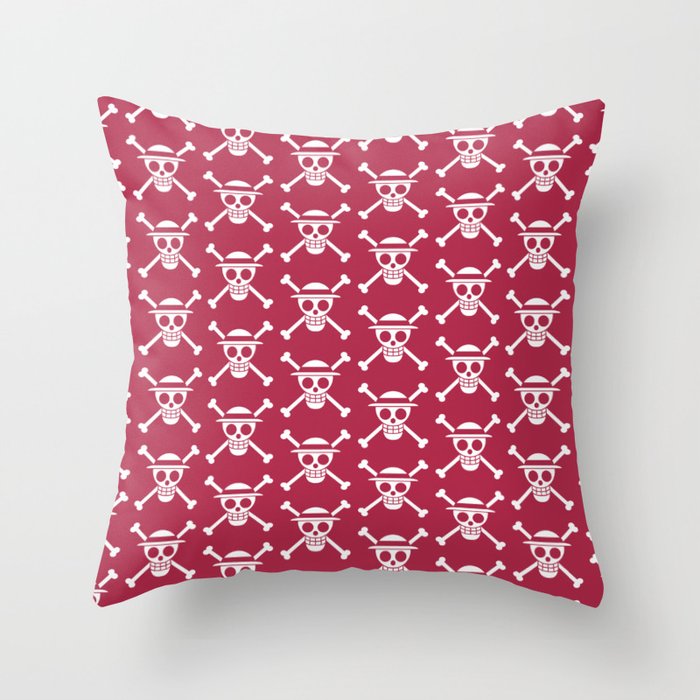 Strawhat Pirates Jolly Roger Throw Pillow by OnePieceChibiProject