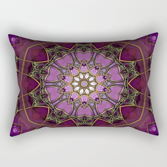 Amethyst Pink Mandala Rectangular Pillow