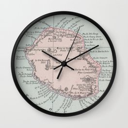 Vintage Reunion Island Map (1901) Wall Clock