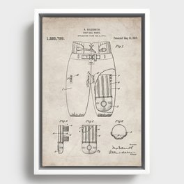 Football Pants Patent - Football Art - Antique Framed Canvas