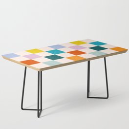 Checkerboard Checkered Checked Check Chessboard Pattern in Polychrome Multicolor Colors Coffee Table