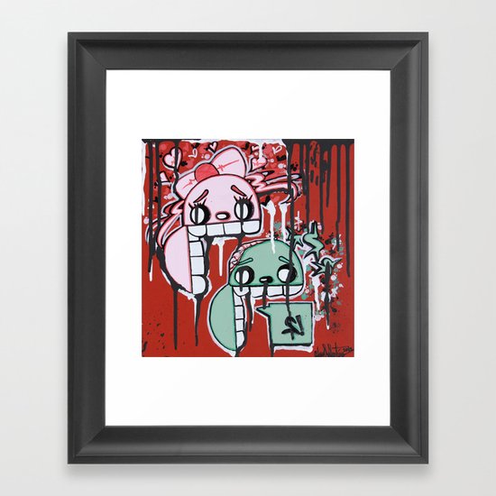Graffiti Style Character Stay Hungry For Love & Money Framed Art Print