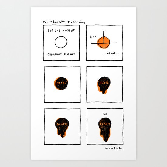 DENISE LEVETOV - THE CERTAINTY Art Print