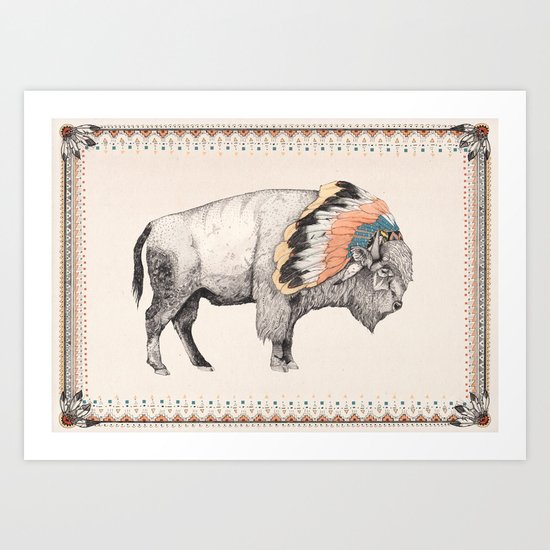White Bison Art Print