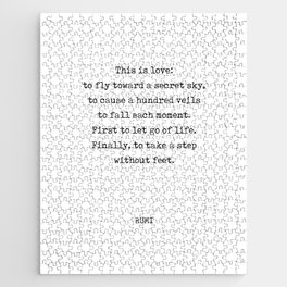 Rumi Quote 09 - This is love - Typewriter Print Jigsaw Puzzle