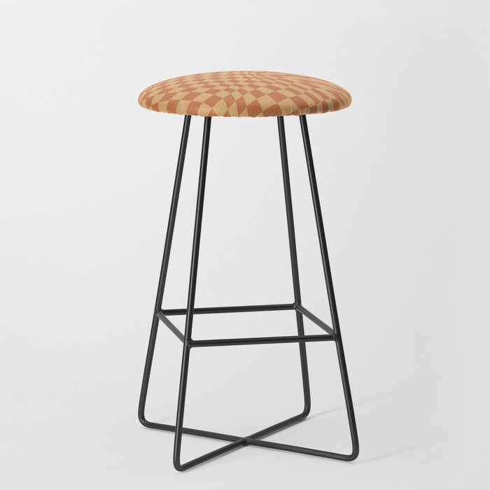 Chequerboard Pattern - Brown Bar Stool