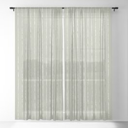 Lines II (Linen Sage) Sheer Curtain