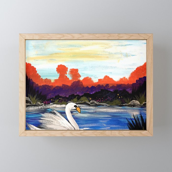 Swan Life Framed Mini Art Print