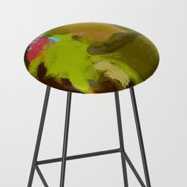Muted Abstract Modern Clouds Green Bar Stool