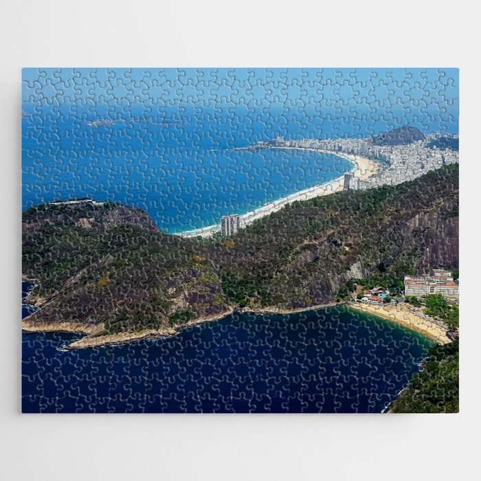 Brazil Photography - Dark Blue Bay By Rio De Janeiro Jigsaw Puzzle