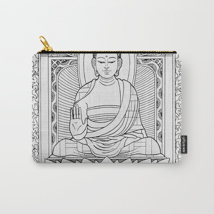 Buddha Black & White Carry-All Pouch
