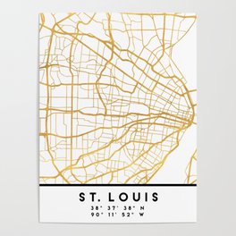 ST. LOUIS MISSOURI CITY STREET MAP ART Poster
